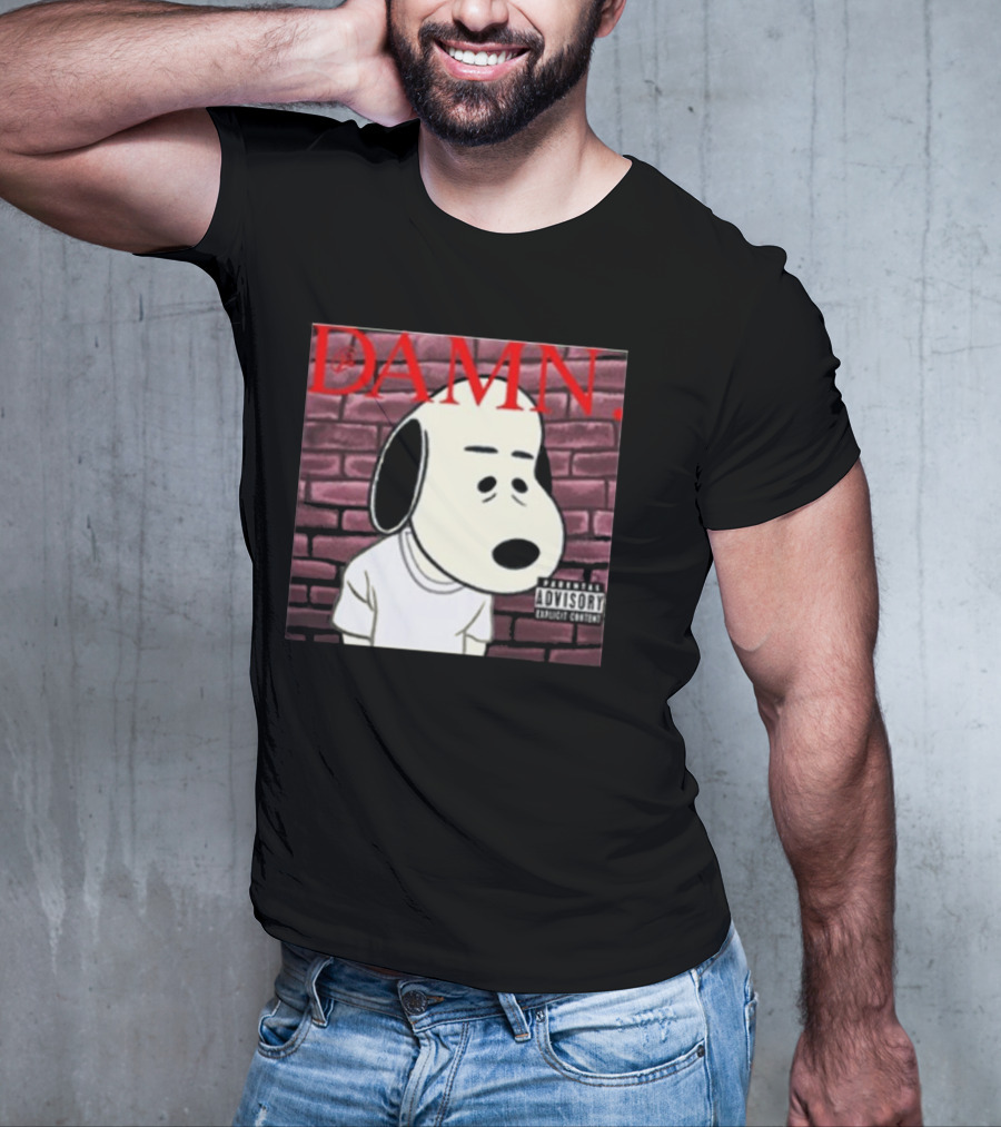 Damn. Snoopy Parental Advisory Brick Wall T-Shirt