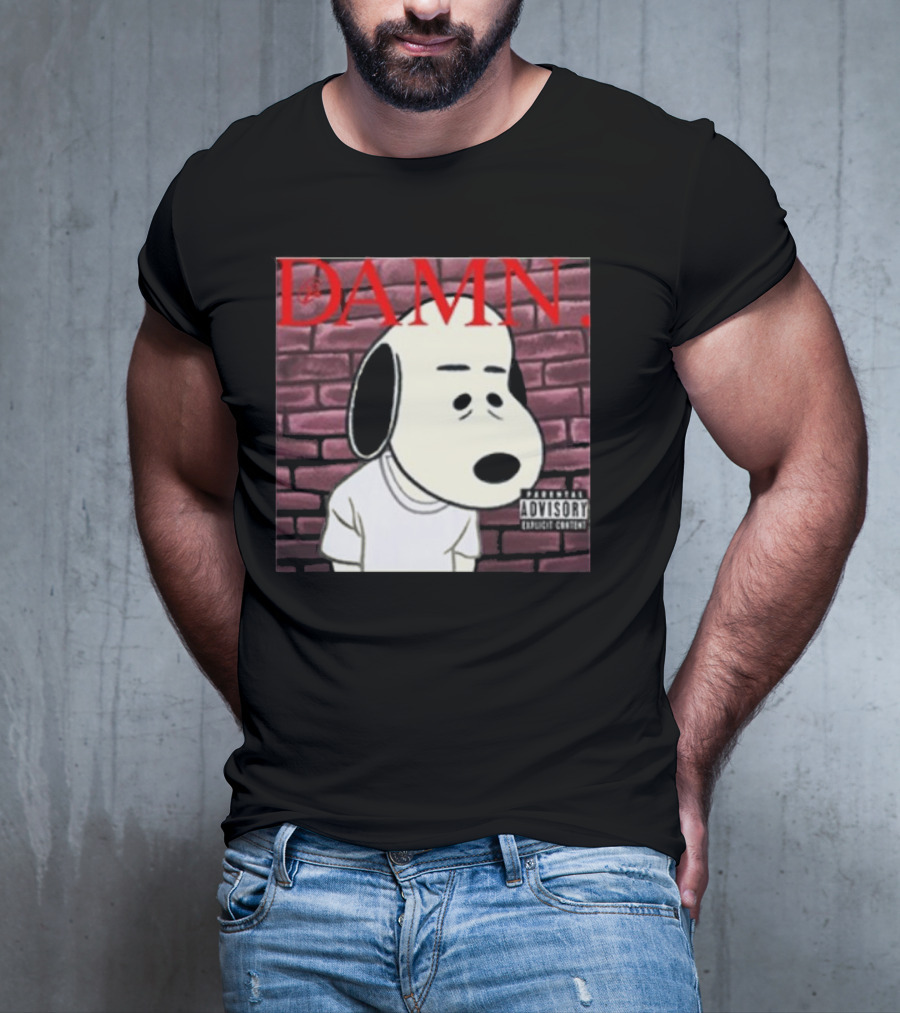 Damn. Snoopy Parental Advisory Brick Wall T-Shirt