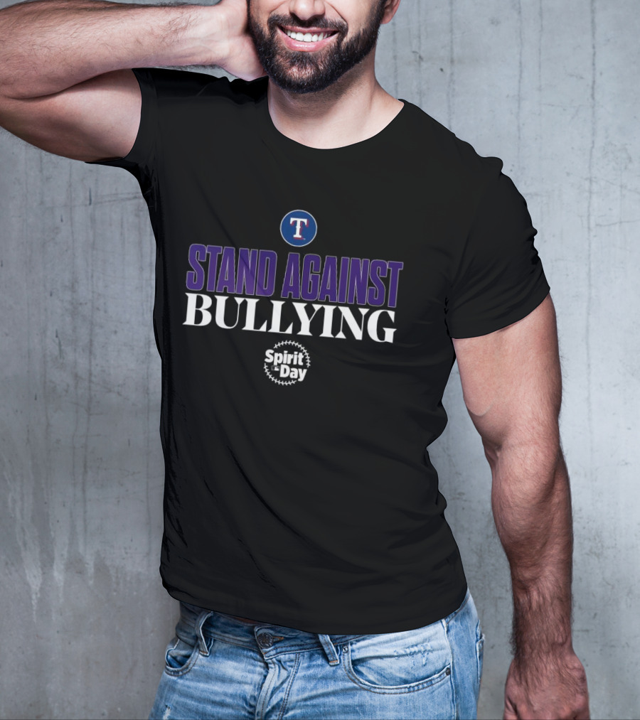 Stand Against Bullying Spirit Day Texas Rangers T T-Shirt