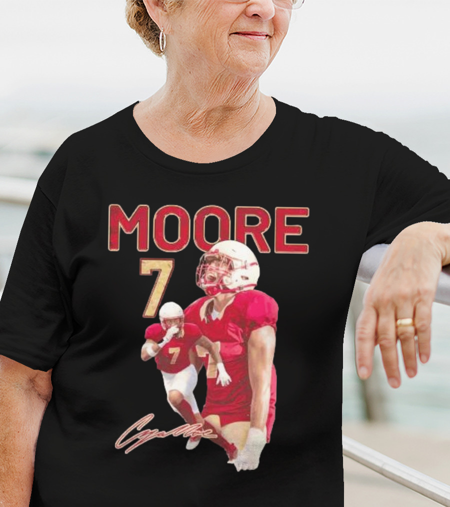 Cazeem Moore 7 Elon Phoenix Player Signature Football Jersey T-Shirt
