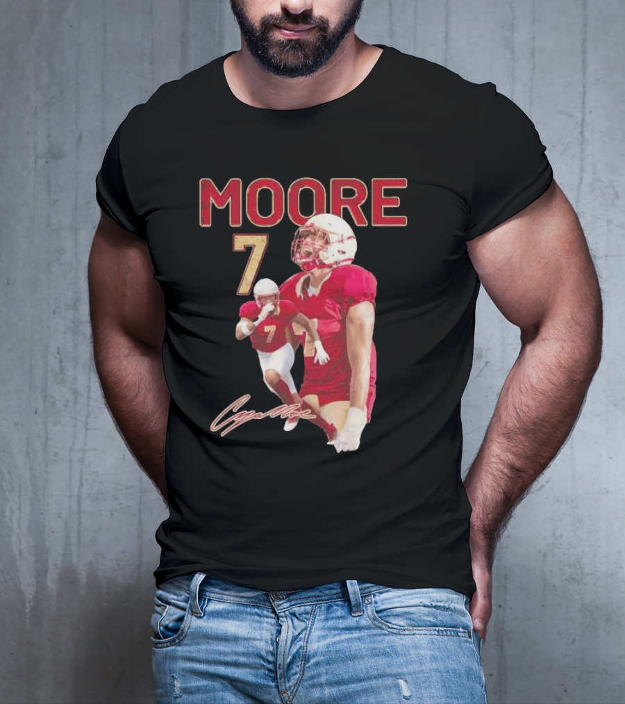 Cazeem Moore 7 Elon Phoenix Player Signature Football Jersey T-Shirt