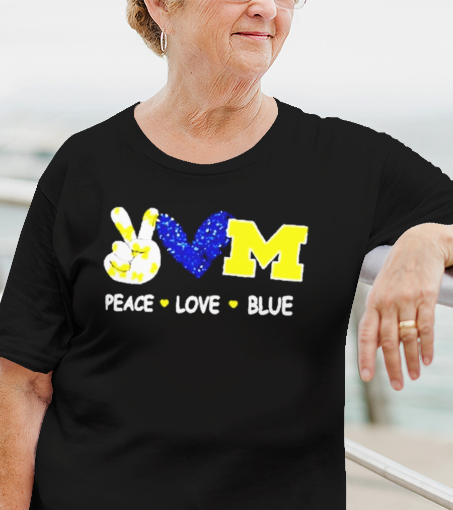 Peace Love M Blue T-Shirt