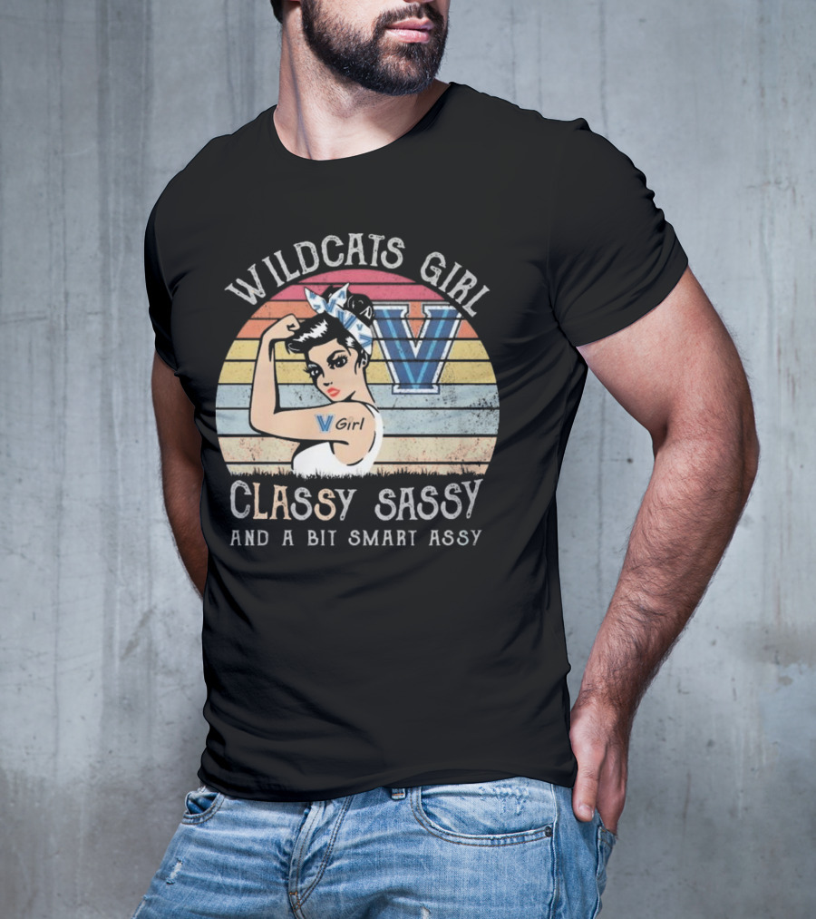 Wildcats Girl Classy Sassy And A Bit Smart Assy V Girl Vintage Style T-Shirt
