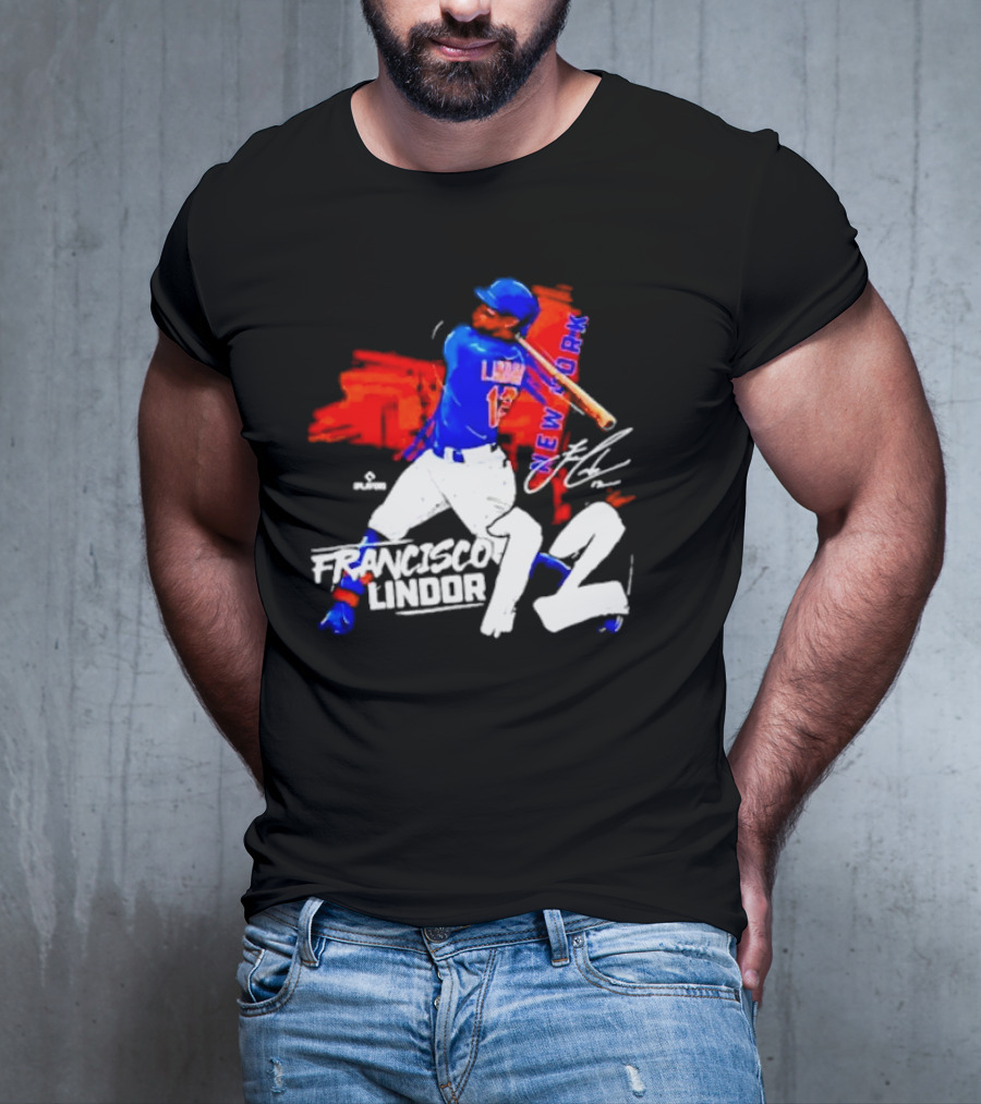 FRANCISCO LINDOR NEW YORK METS NUMBER 12 SIGNATURE HIT T-Shirt