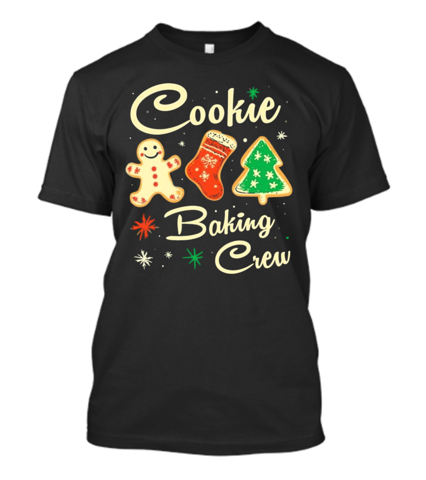 Cookie Baking Crew Christmas Gingerbread Stocking Tree Cookies T-Shirt