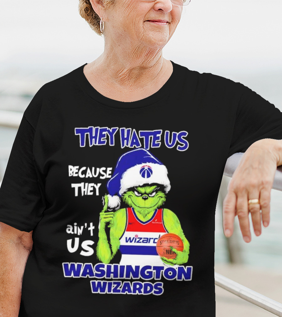 Washington Wizards Grinch They Hate Us Because They Ain’t Us Christmas NBA Jersey T-Shirt