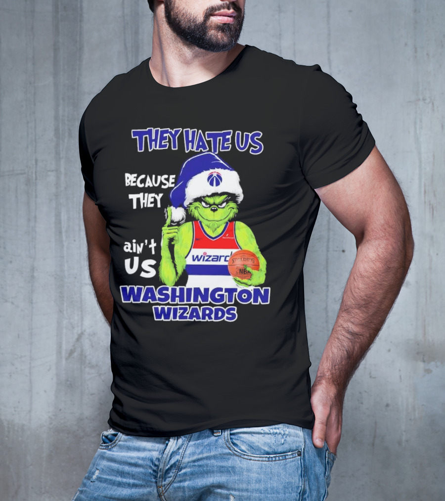 Washington Wizards Grinch They Hate Us Because They Ain’t Us Christmas NBA Jersey T-Shirt