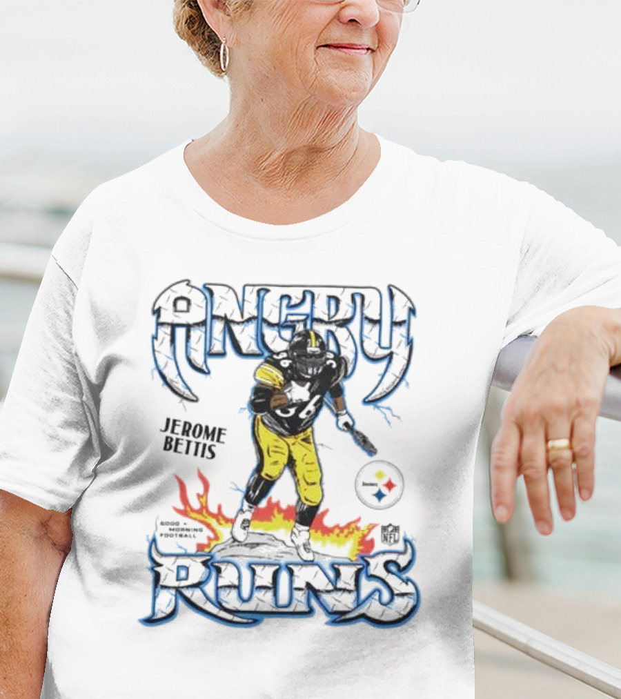 Angry Runs Jerome Bettis Pittsburgh Steelers NFL Good Morning Football T-Shirt
