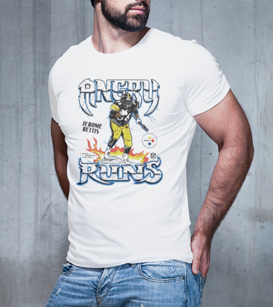 Angry Runs Jerome Bettis Pittsburgh Steelers NFL Good Morning Football T-Shirt