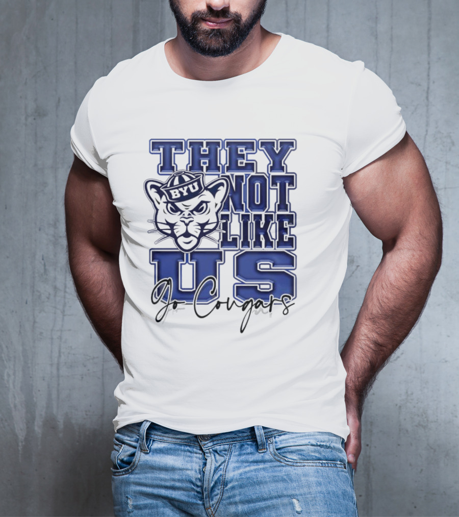 BYU Cougars They Not Like Us Go Cougars T-Shirt