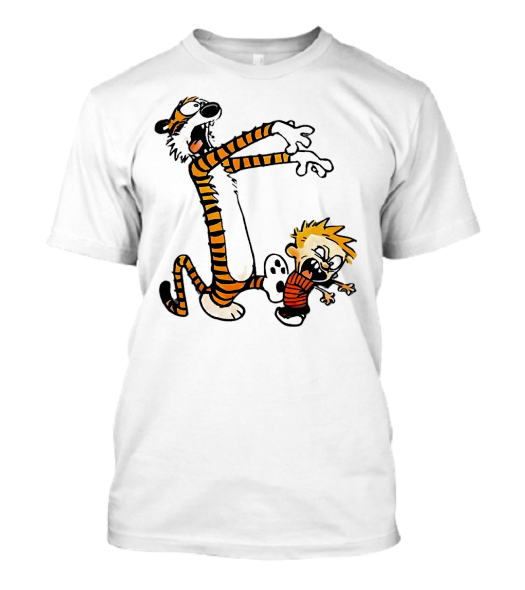 Calvin And Hobbes Playing Zombies Comic Characters Fun T-Shirt