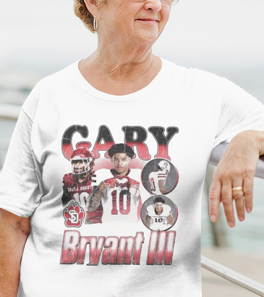 Gary Bryant III South Dakota Coyotes 10 Red And White Retro Football T-Shirt