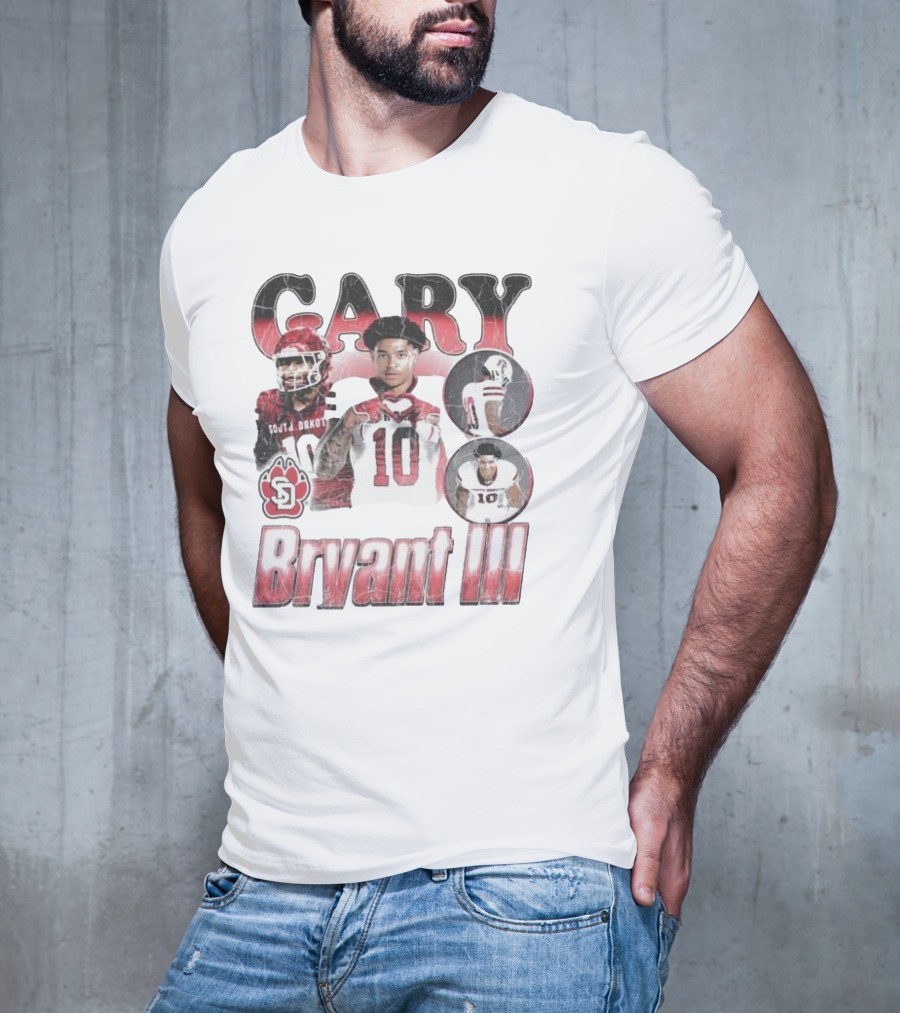 Gary Bryant III South Dakota Coyotes 10 Red And White Retro Football T-Shirt