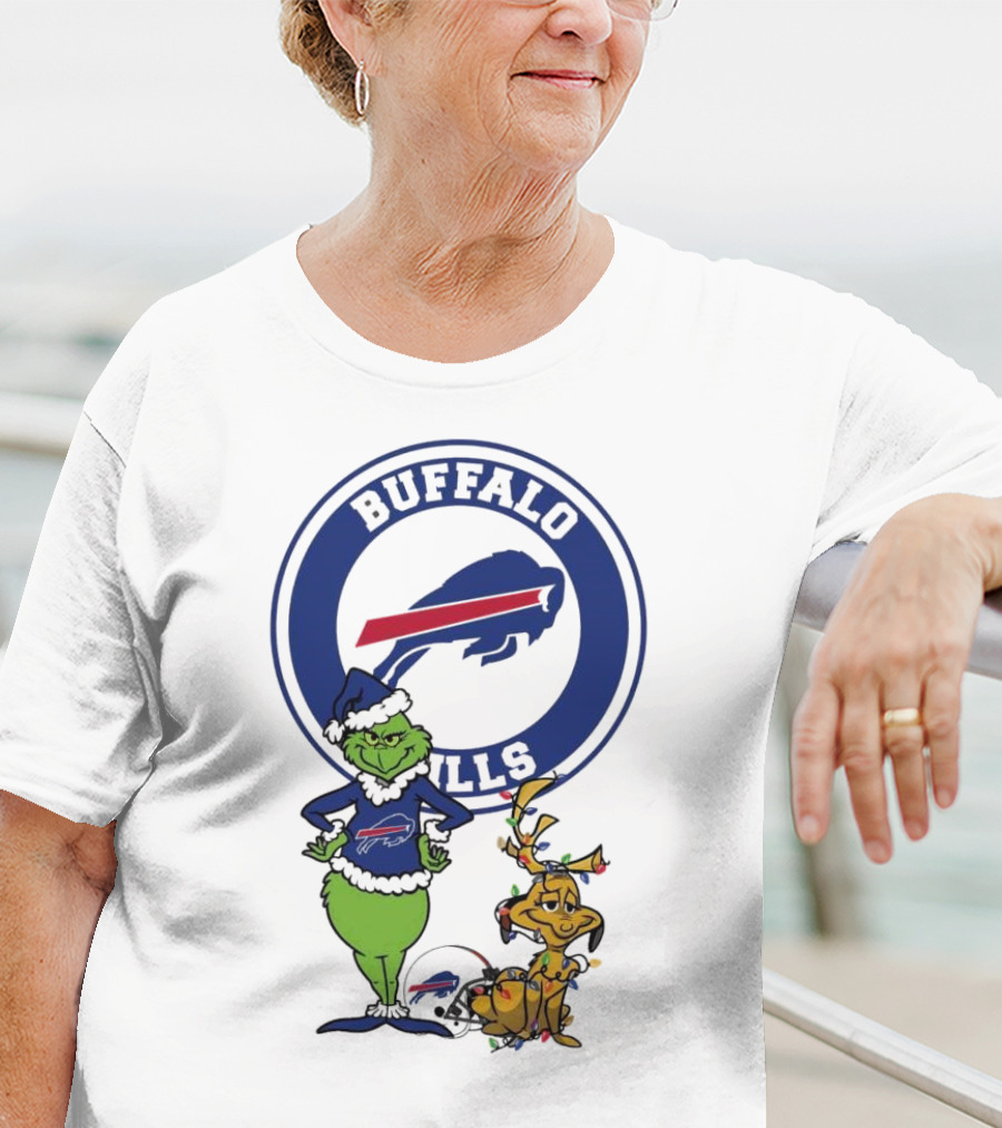 Buffalo Bills Grinch And Max Merry Christmas T-Shirt