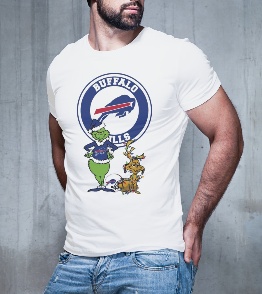 Buffalo Bills Grinch And Max Merry Christmas T-Shirt