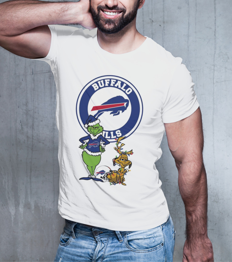 Buffalo Bills Grinch And Max Merry Christmas T-Shirt