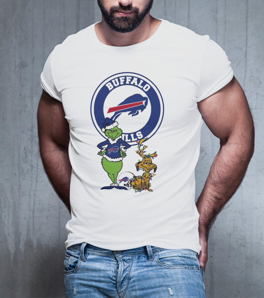 Buffalo Bills Grinch And Max Merry Christmas T-Shirt