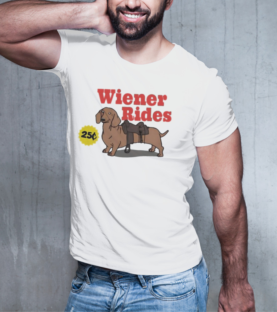 Wiener Rides 25C Dachshund With Saddle T-Shirt