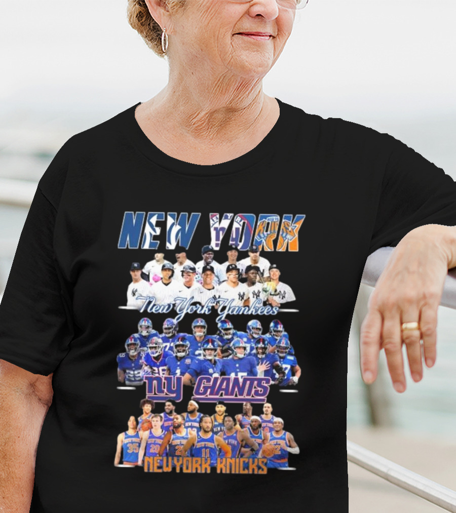 New York Yankees NY Giants New York Knicks Team Players T-Shirt