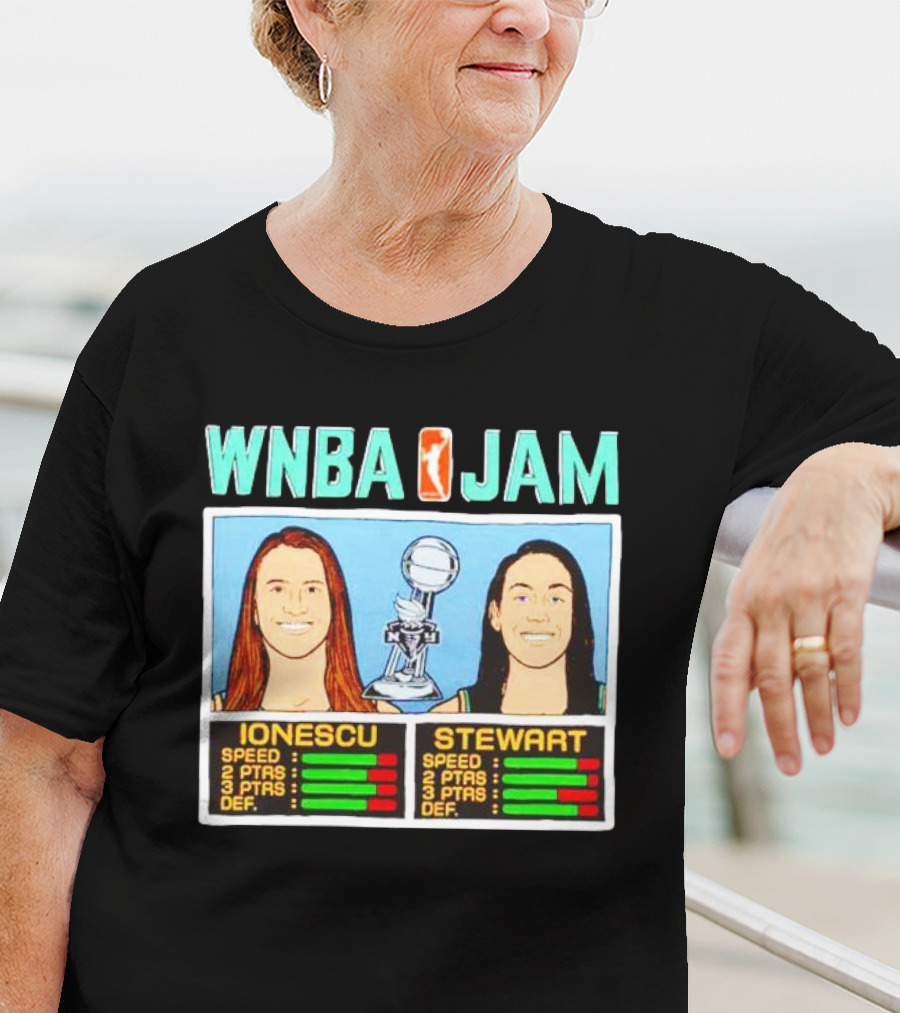 WNBA Jam New York Liberty Ionescu Stewart Player Stats T-Shirt