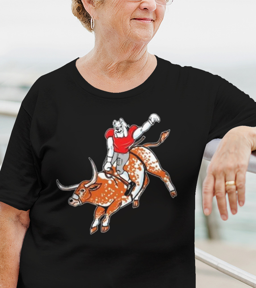 Ga Horns Down Bulldog Rides Longhorn T-Shirt
