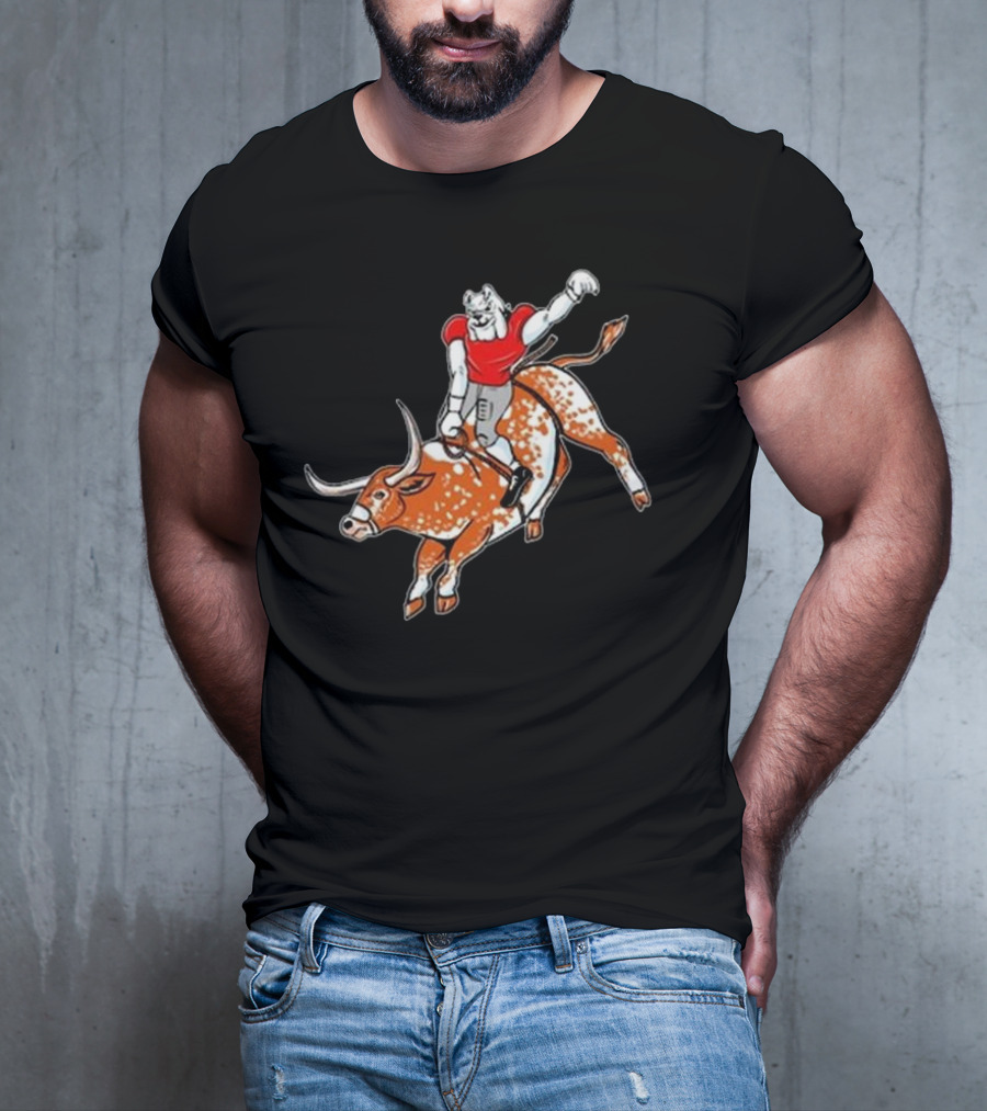 Ga Horns Down Bulldog Rides Longhorn T-Shirt