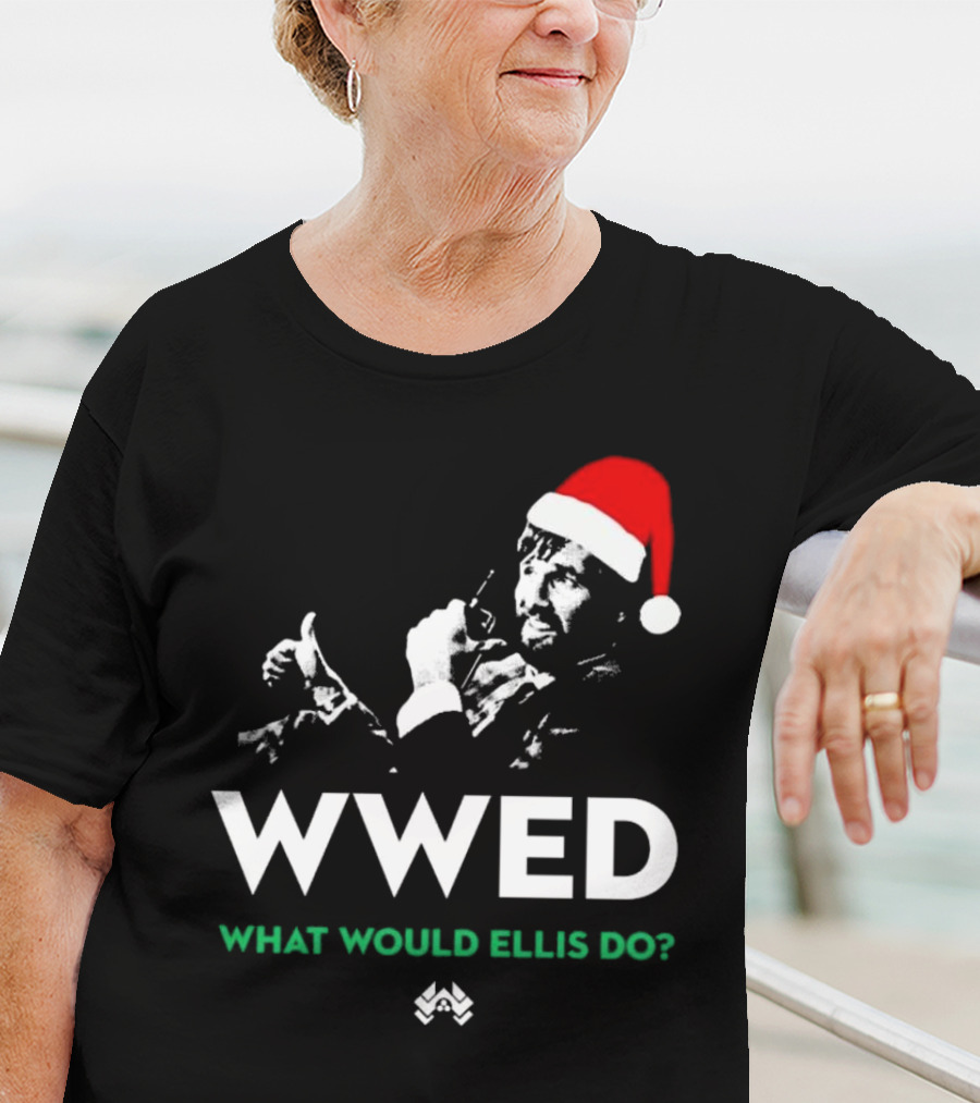 WWED What Would Ellis Do Santa Hat Christmas Edition T-Shirt