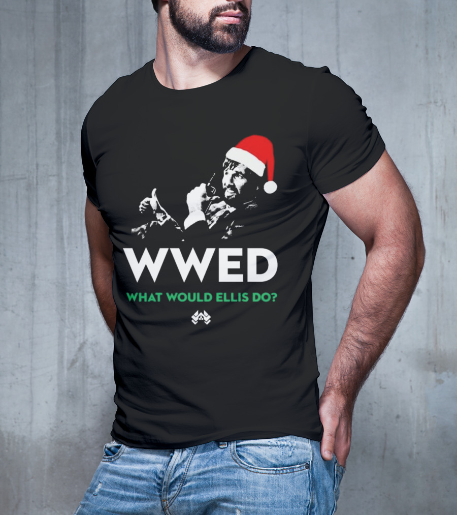 WWED What Would Ellis Do Santa Hat Christmas Edition T-Shirt