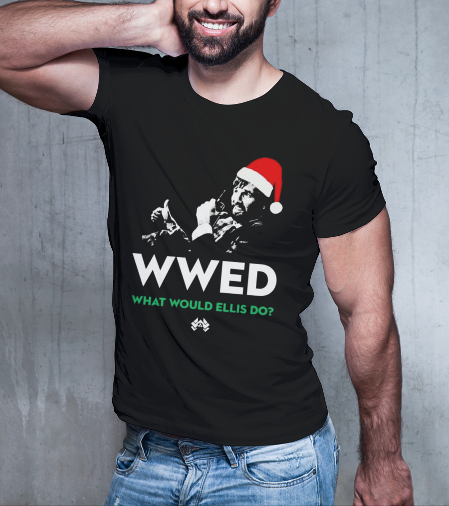 WWED What Would Ellis Do Santa Hat Christmas Edition T-Shirt