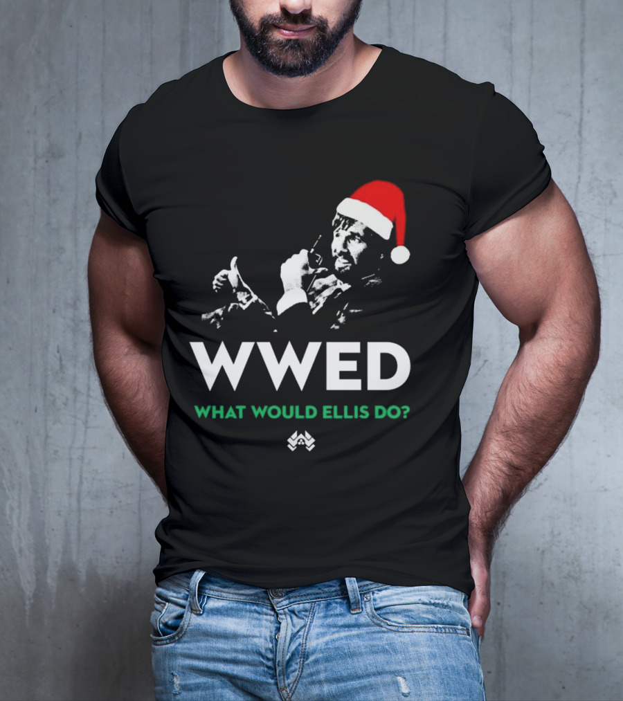 WWED What Would Ellis Do Santa Hat Christmas Edition T-Shirt