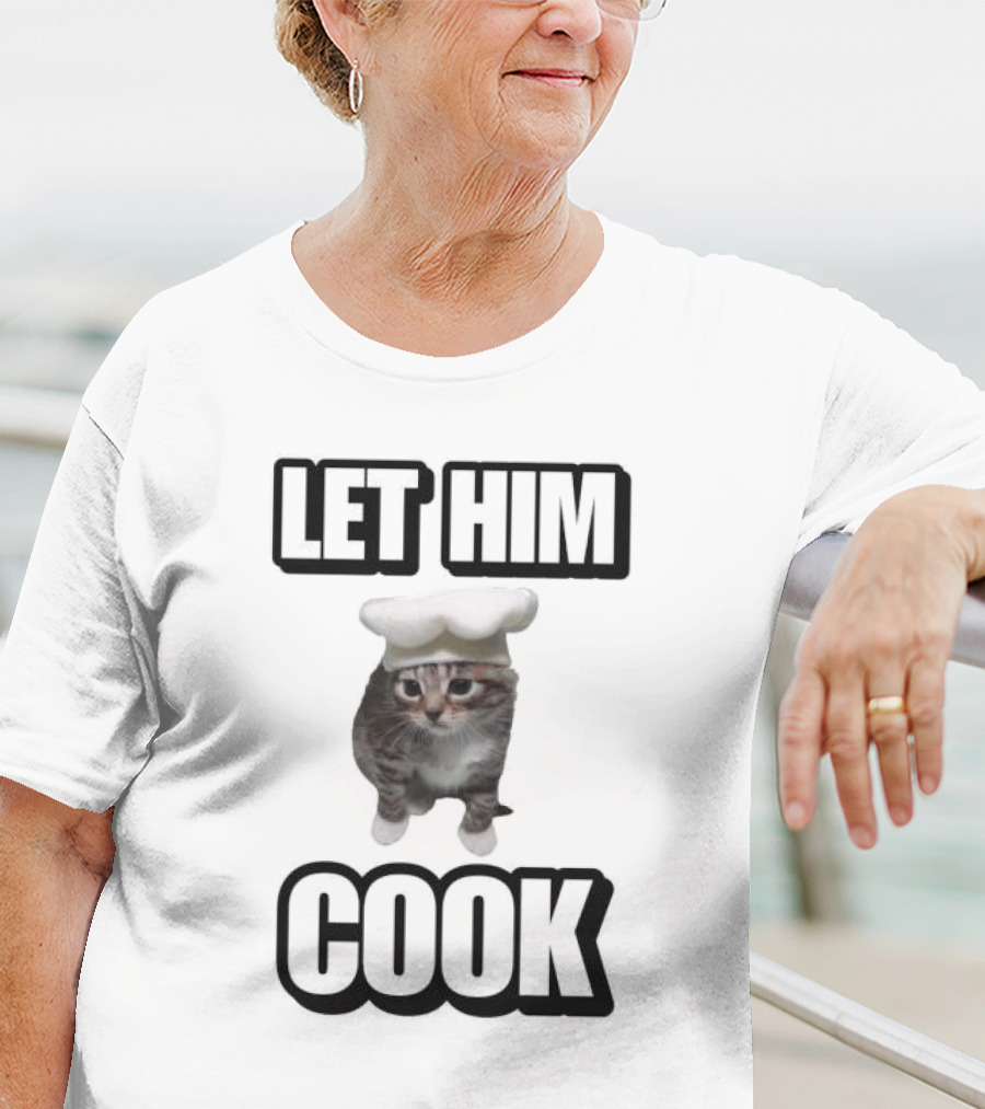 Let Him Cook Funny Cat Chef Hat Kitty T-Shirt