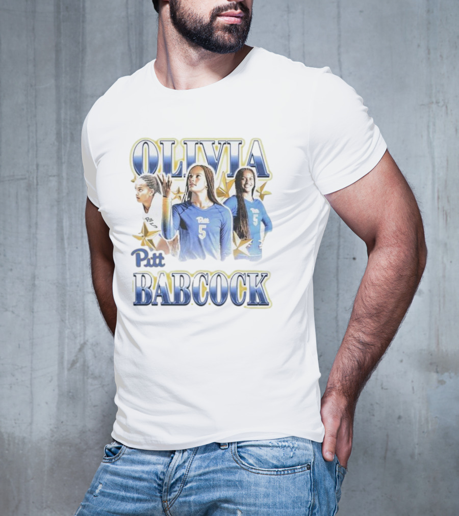 Olivia Babcock Pitt Panthers Volleyball Number 5 Collage Vintage T-Shirt