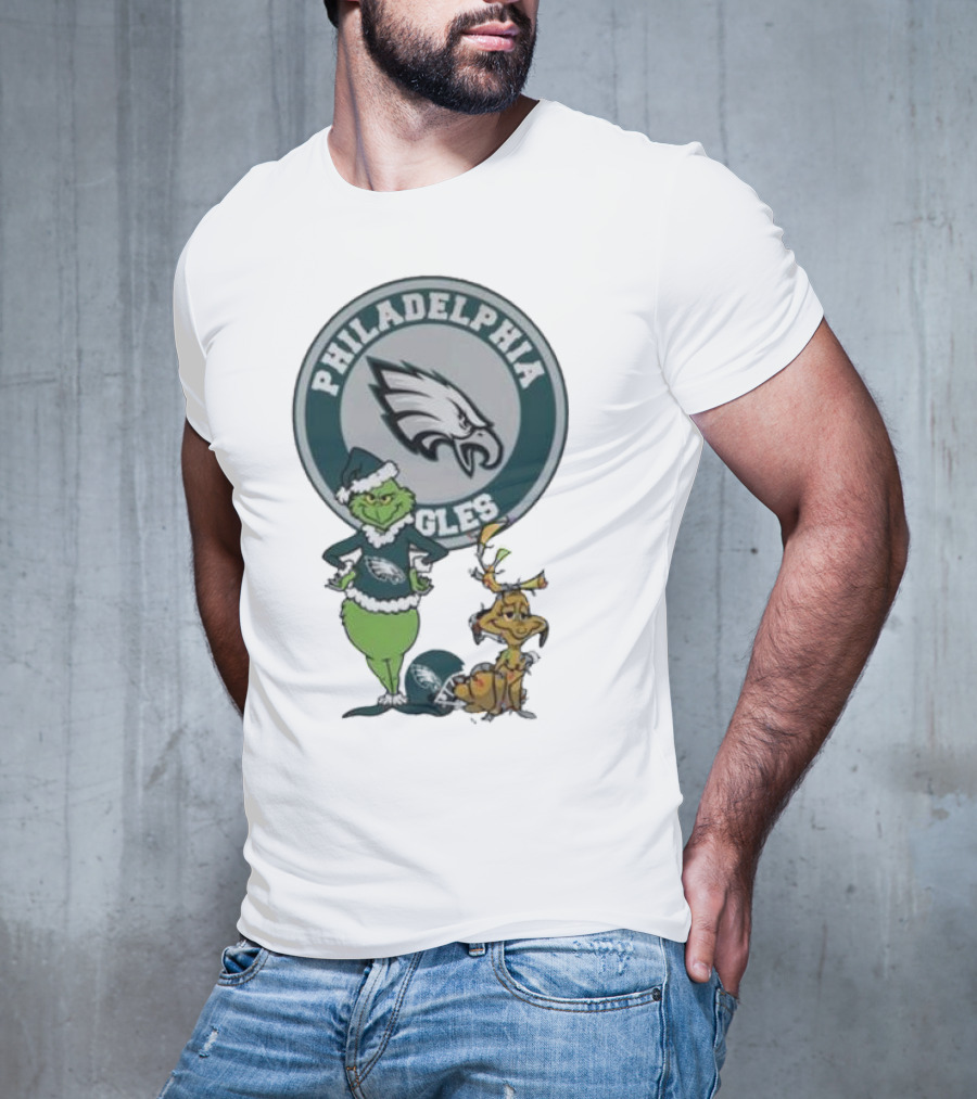 Philadelphia Eagles Grinch Max Merry Christmas T-Shirt