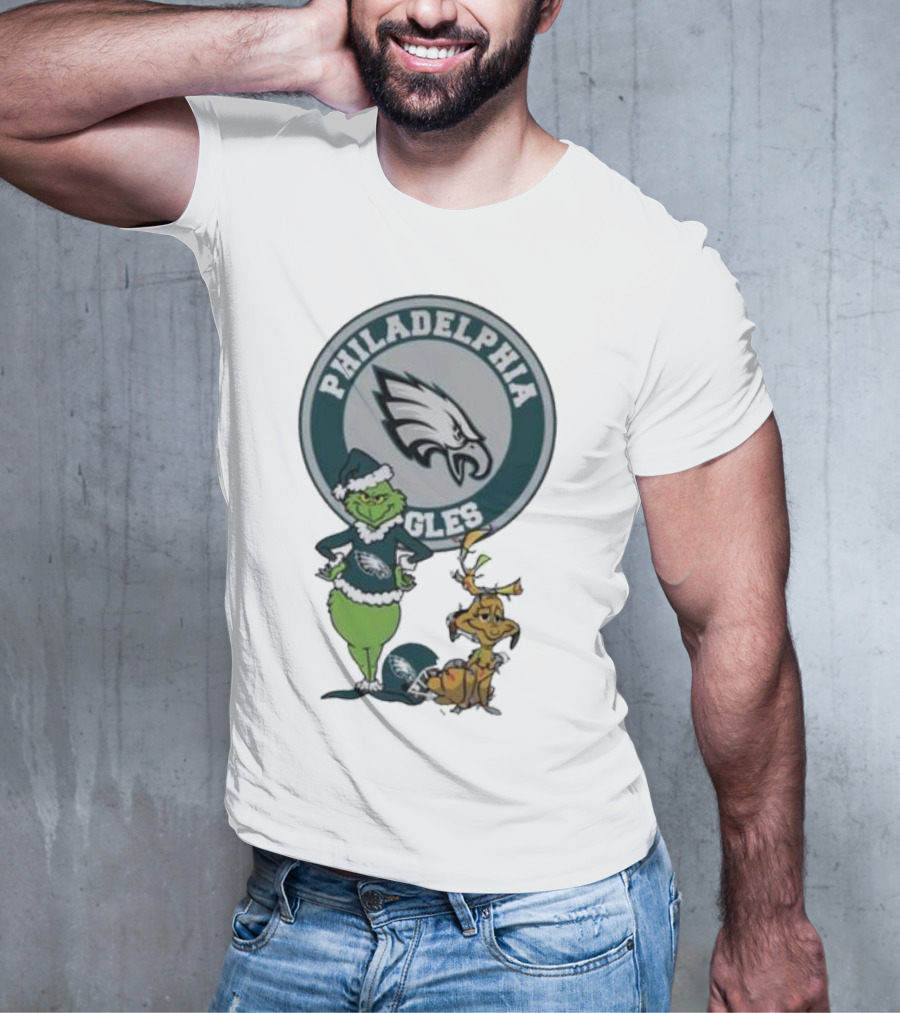 Philadelphia Eagles Grinch Max Merry Christmas T-Shirt