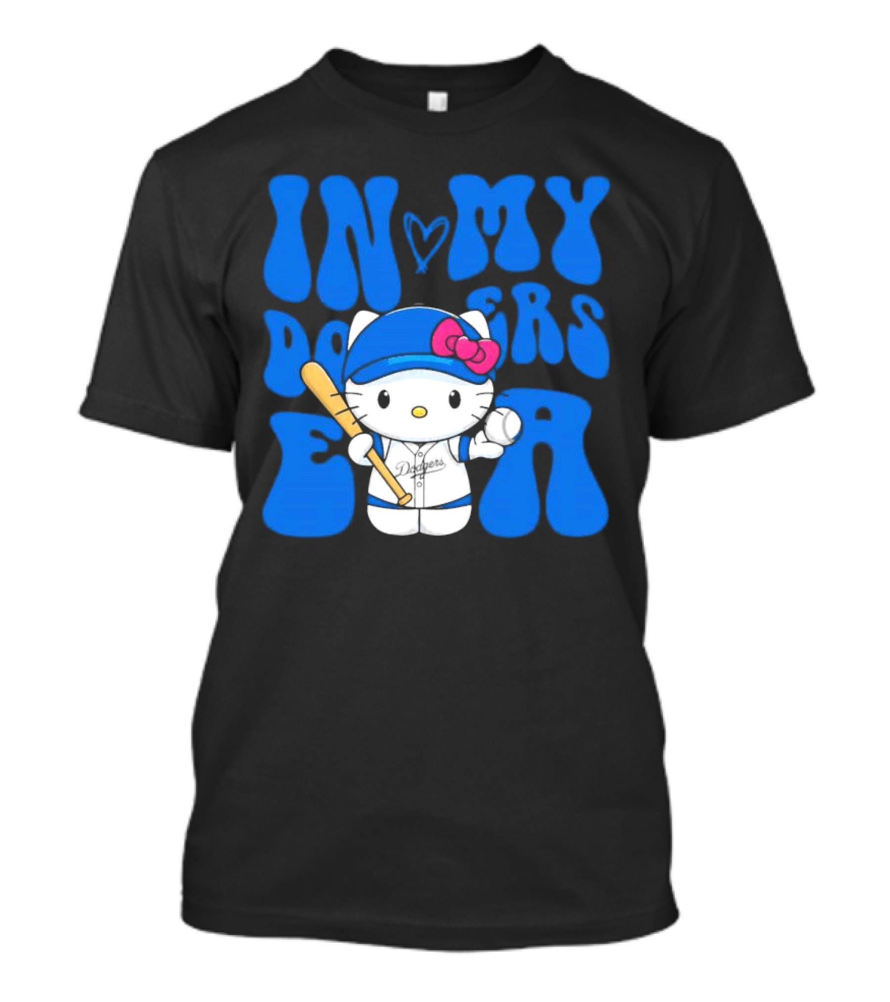 In My Dodgers Era Hello Kitty Baseball T-Shirt