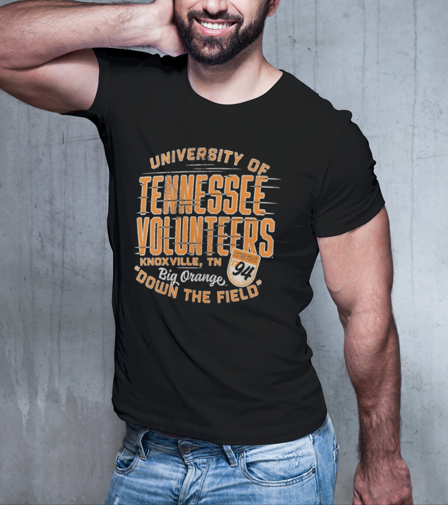 University Of Tennessee Volunteers Knoxville Big Orange Down The Field Established 94 T-Shirt