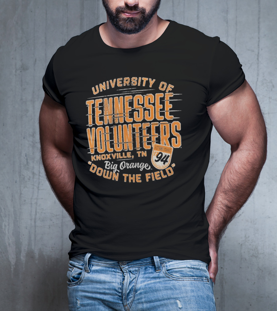 University Of Tennessee Volunteers Knoxville Big Orange Down The Field Established 94 T-Shirt