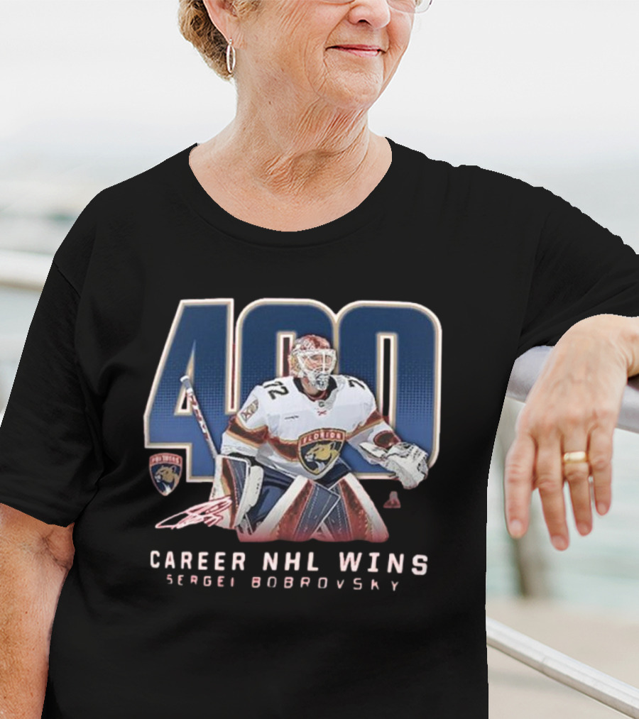 Sergei Bobrovsky 400 Career NHL Wins Florida Panthers T-Shirt