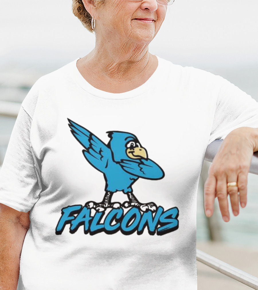 Ft Wright Falcons Mascot Dab Pose With Falcons Text T-Shirt