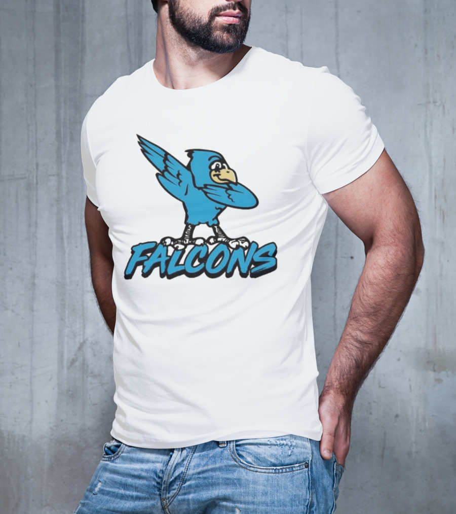 Ft Wright Falcons Mascot Dab Pose With Falcons Text T-Shirt
