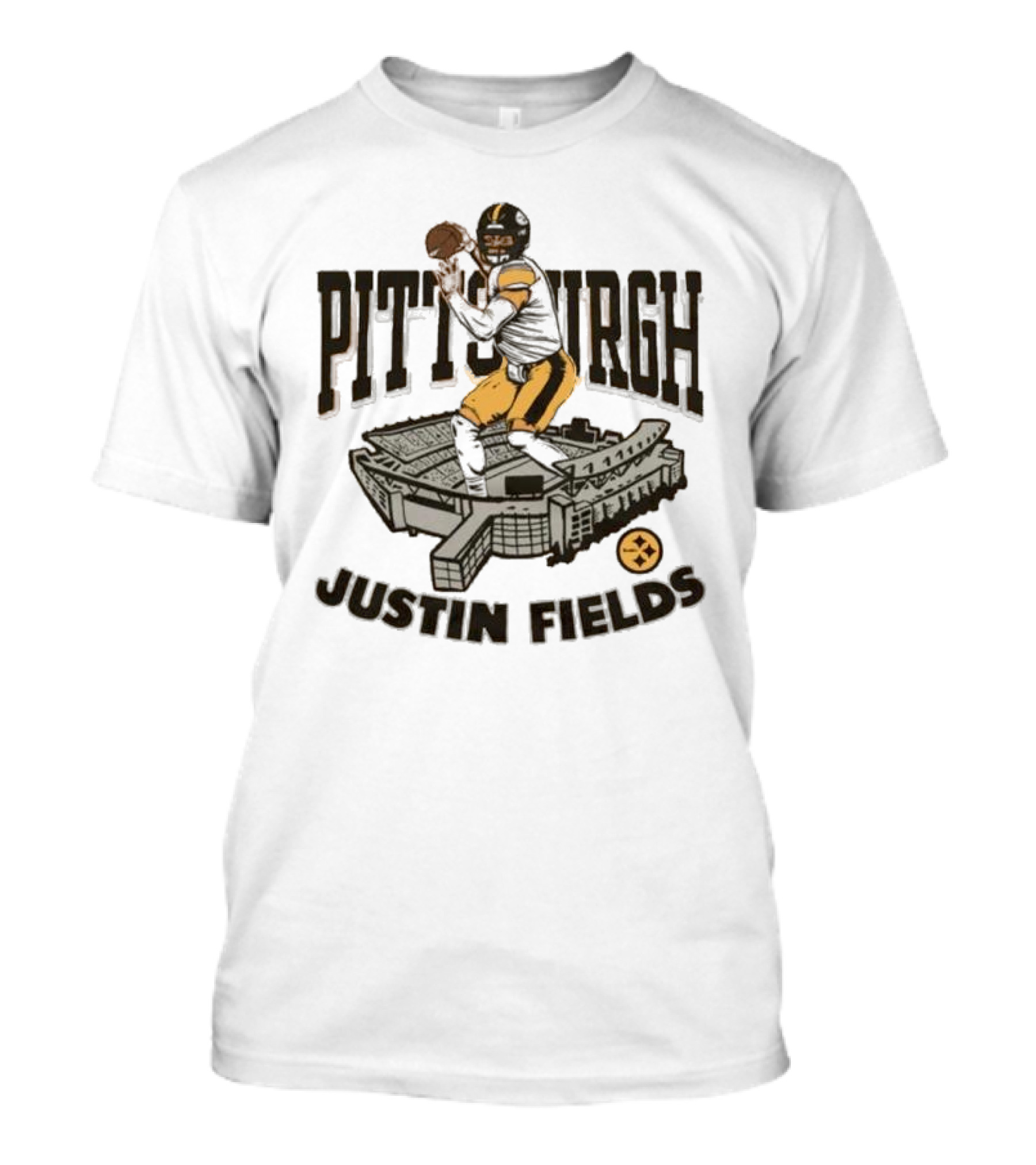 Pittsburgh Steelers Justin Fields Player Stadium NFL Football T-Shirt