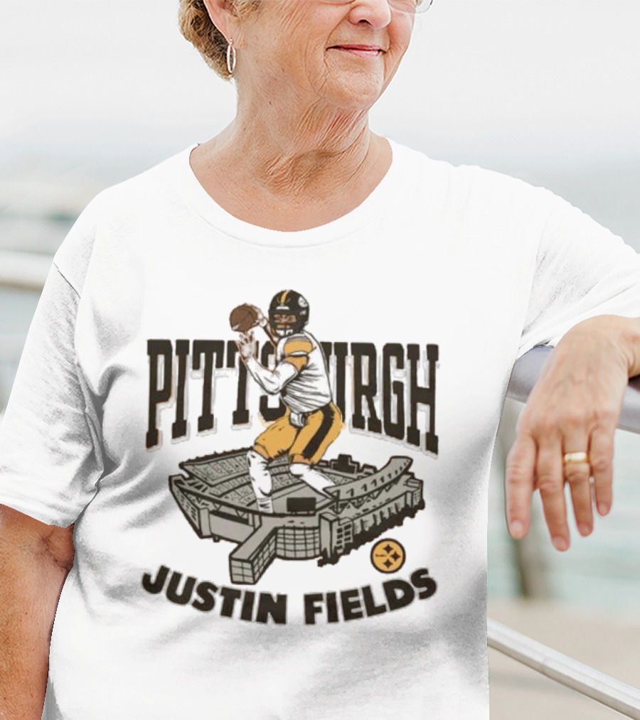 Pittsburgh Steelers Justin Fields Player Stadium NFL Football T-Shirt