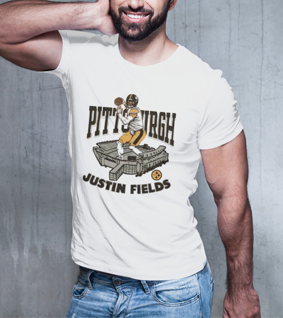 Pittsburgh Steelers Justin Fields Player Stadium NFL Football T-Shirt