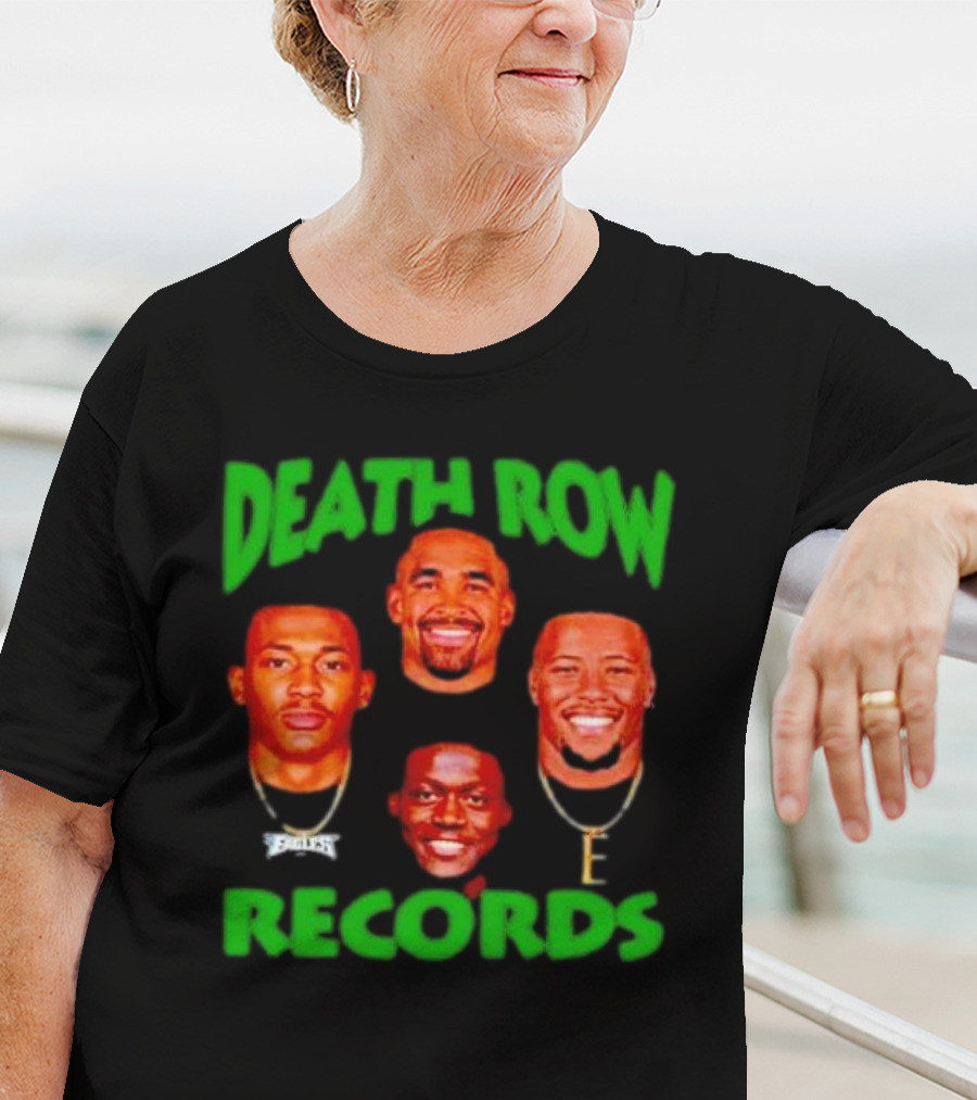 Philadelphia Eagles Death Row Records AJ Brown Jalen Hurts Devonta Smith Saquon Barkley T-Shirt