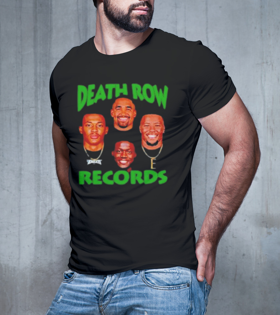 Philadelphia Eagles Death Row Records AJ Brown Jalen Hurts Devonta Smith Saquon Barkley T-Shirt