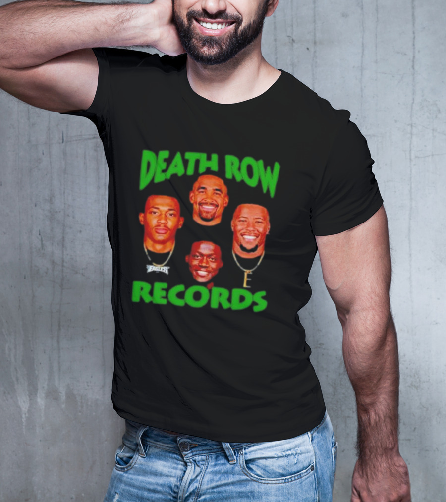 Philadelphia Eagles Death Row Records AJ Brown Jalen Hurts Devonta Smith Saquon Barkley T-Shirt