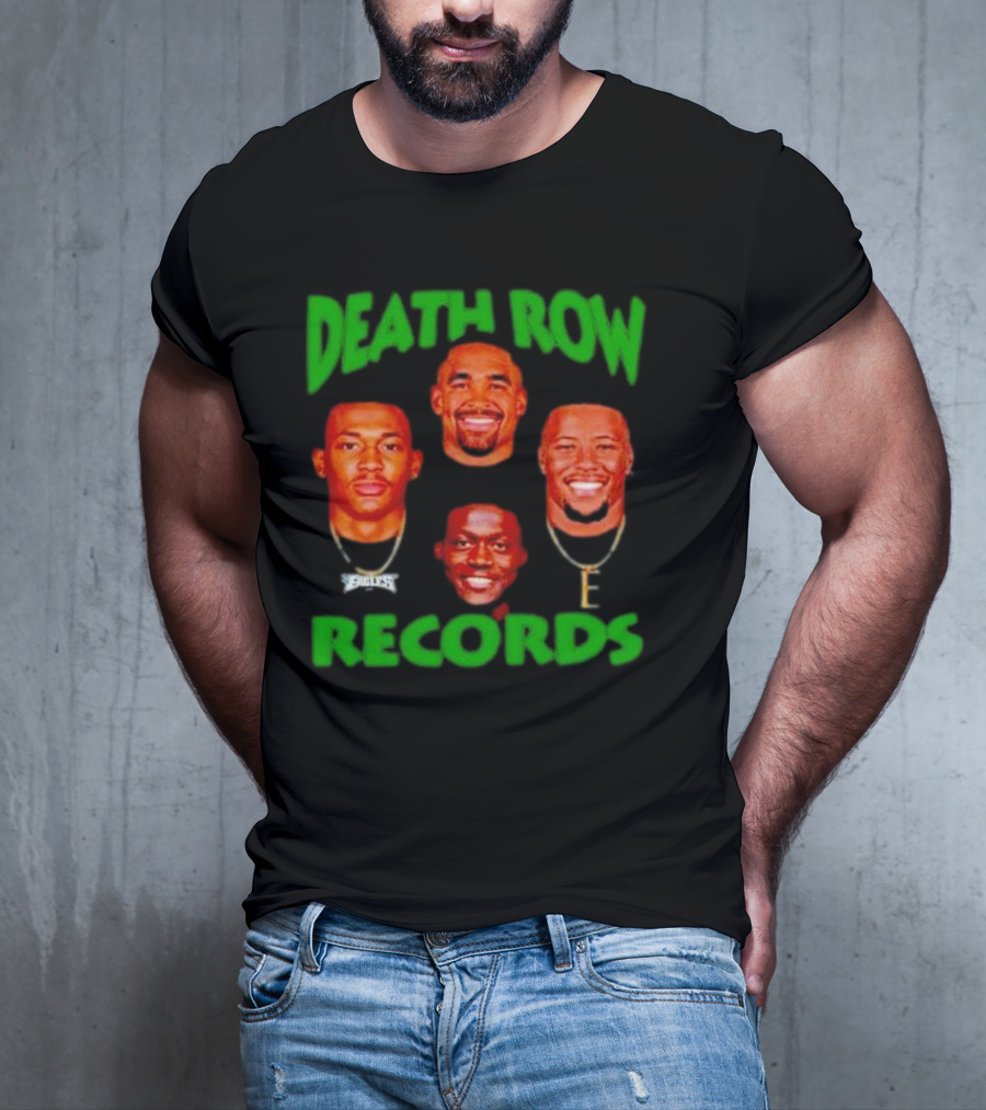 Philadelphia Eagles Death Row Records AJ Brown Jalen Hurts Devonta Smith Saquon Barkley T-Shirt
