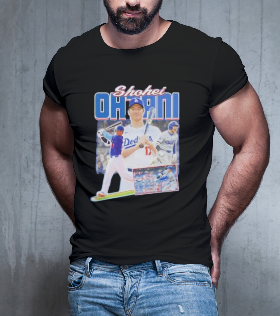 Shohei Ohtani Dodgers Baseball Collage T-Shirt