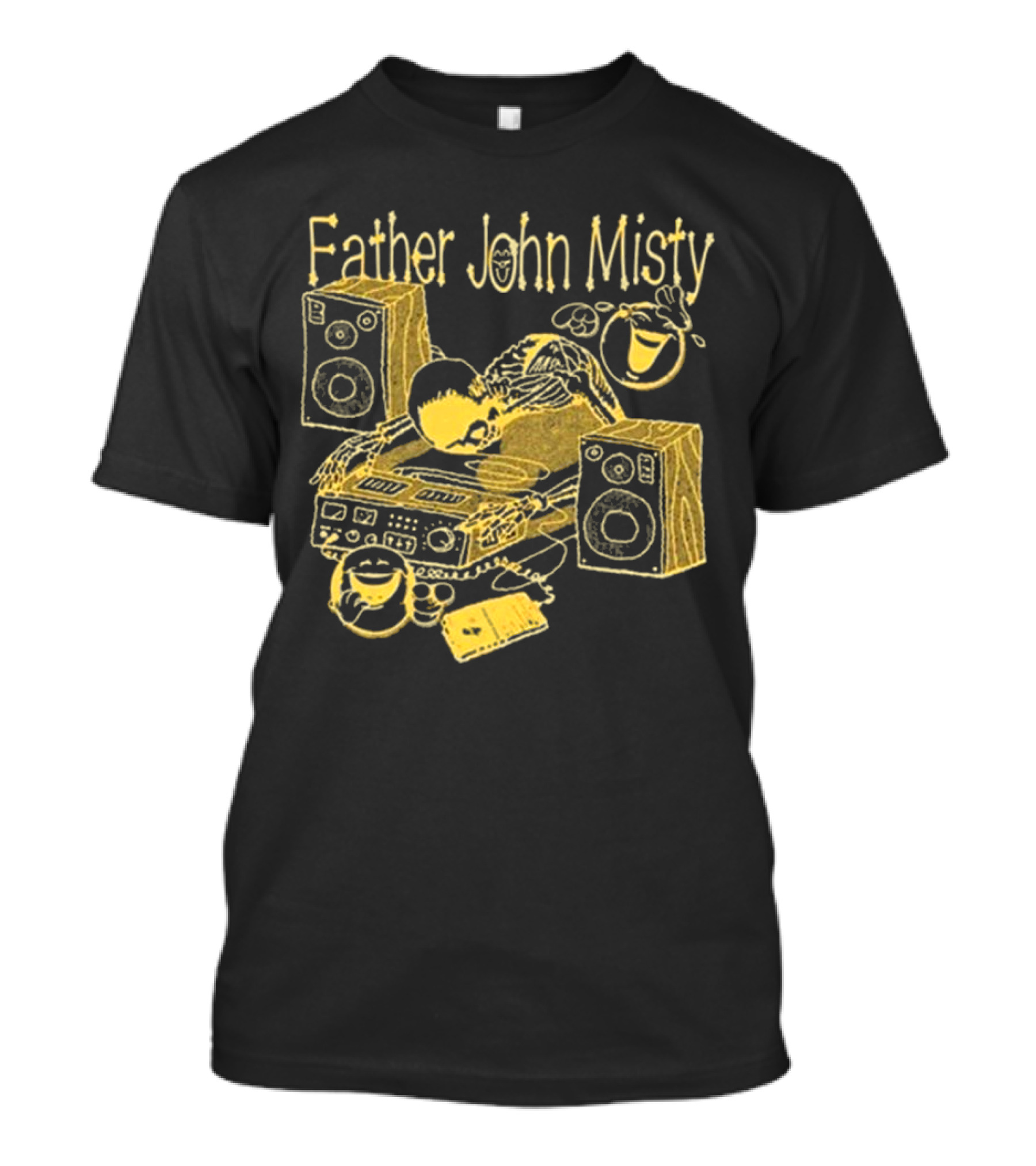 Father John Misty DJ Cartoon Skeleton With Speakers T-Shirt