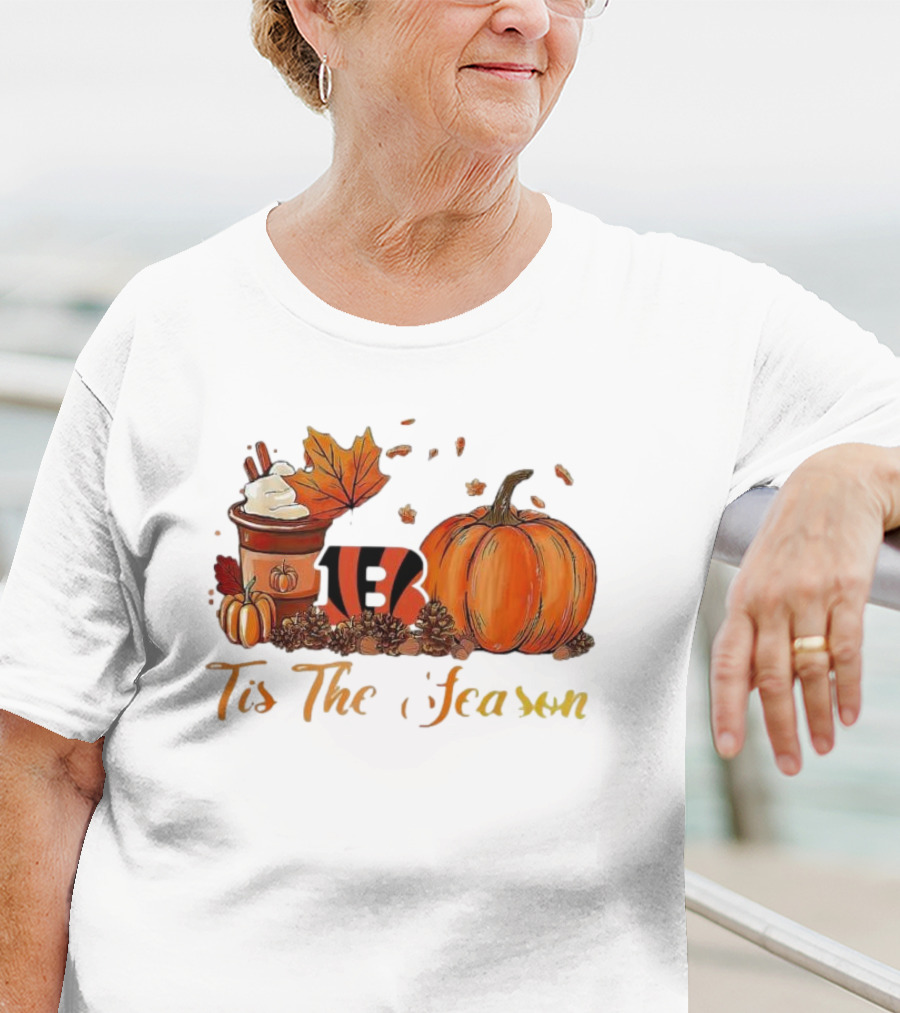 Cincinnati Bengals Tis The Season Pumpkin Latte Autumn T-Shirt